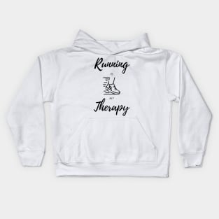 Running is my Therapy Sport Funny Kids Hoodie